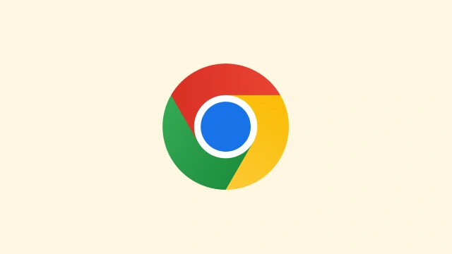 Круглий логотип Chrome на жовтому фоні.